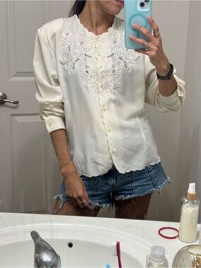 Vintage Inspired Claudia Richard Embroidered Blouse | Romantic Cottagecore Top